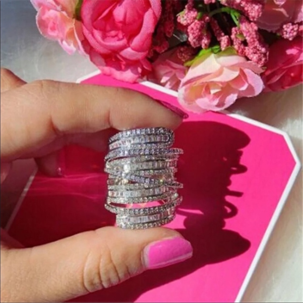 New Women’s 925 Silver Luxury Diamond Ring 💍 - Picture 4 of 6
